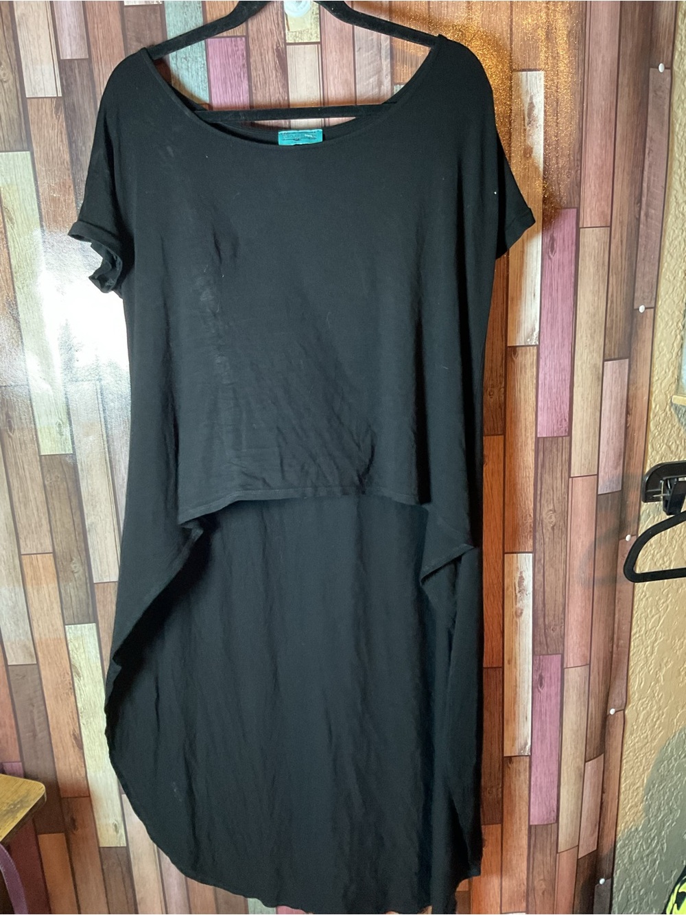 Turquoise Haven Brand Black Short Sleeve Hi-Low Tunic Dress Women’s Size S/M